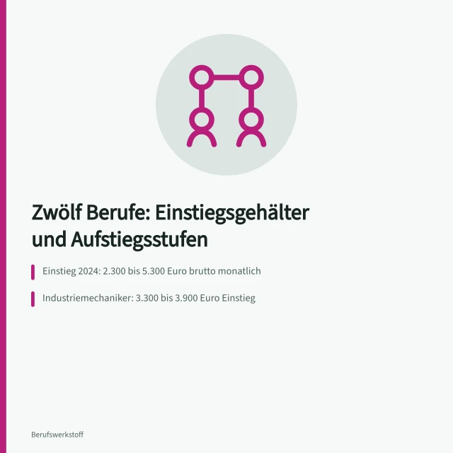Vergleich von zwölf Berufen mit Einstiegsgehältern und Aufstiegsstufen. Berufsbilder im Vergleich mit Aufgaben, Gehalt und Aufstiegschancen in Deutschland