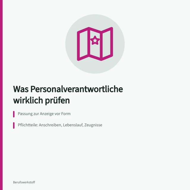 Karte zu Bewerbung, Lebenslauf und Prüfkriterien der Personalverantwortlichen. Bewerbung und Lebenslauf: Was Personalverantwortliche wirklich prüfen