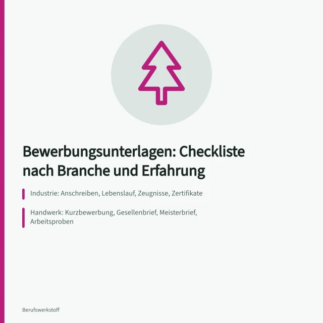 Checkliste für Bewerbungsunterlagen nach Branche und Berufserfahrung. Checkliste für Bewerbungsunterlagen nach Branche und Berufserfahrung
